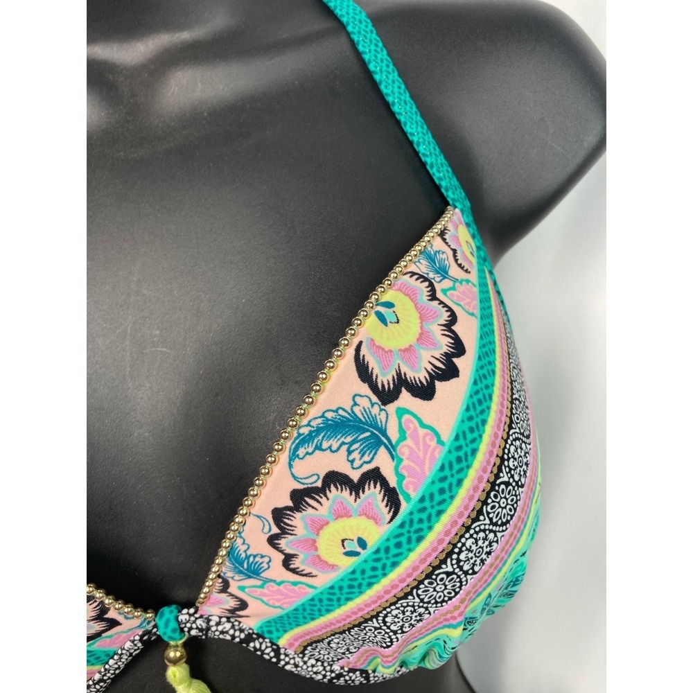 Shade & Shore Bikini Set Boho Print Tassel Tie Sides XL Bottom 36C Top EUC - Picture 6 of 12